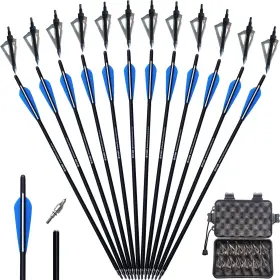 Tit-coyo 750439183927 20 22 Inch Crossbow Bolts And Broadheads Set Carbon Arrows