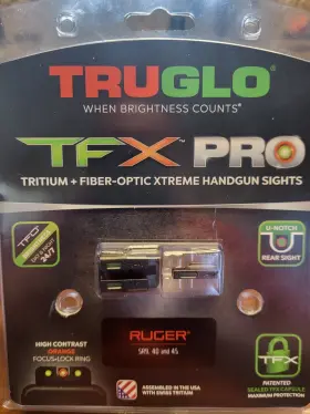 Tg-tg13rs1pc Tru Glo Truglo Tfx Pro Handgun Front And Rear Sights Ruger Sr9 40 45 Set
