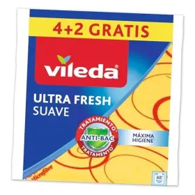 142010 Vileda Soft Cloths 30% Microfibre Pack Of 4 Plus 2 Free