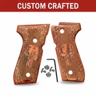 Customs Artisan Rosewood Beretta 92FS Grips - Punisher Skull Engraved Kit New. Price: $35.99.