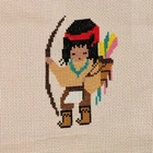 Degrazia Embroidery Cross Stitch Native American Art Unframed Boy Bow Arrows Used. Price: $9.99.