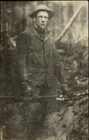 Labor Worker Muddy Gloves Hat Chain & Rope Close-up Real Photo Postcard C1910 Unspecified. Price: $42.50.