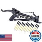Isaazon 80LBS Self Cocking Hunting Pistol Crossbow 15 Metal Arrows Black Cobra New. Price: $75.44.