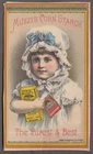 Muzzy's Corn Starch Purest & Best Elkhart In Trade Card 1880S Toddler Bonnet Unspecified. Price: $8.99.