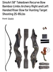 Sinoart Takedown 58 Recurve Bow With Stringer New. Price: $80.00.