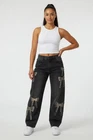 Driftwood Parker Wide Leg Barrel Jeans Bow What Fun! Washed Black Size 25 New. Price: $89.95.