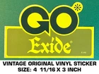 Go Exide - Vintage Original Vinyl Decal Sticker Used. Price: $5.63.