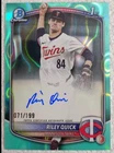 2025 Riley Quick Minnesota Twins Bowman 1ST Aqua Lava Auto /199 Ungraded. Price: $79.99.
