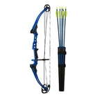 Genesis Mini, Youth Compound Bow & Arrow Kit With Quiver, Draw Hand-left, Blue New. Price: $214.99.