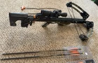 Mission Mxb 400 Crossbow Black Camouflage With Scope, Arrows, And Case Used. Price: $740.00.