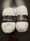 Mary Maxim Starlette Sparkle Yarn White Silver Y127.028 Lot X2 Worsted Weight New. Price: $14.95.