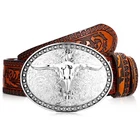 Western Belt For Men Longhorn Cowboy Leather Buckle Floral ENGRAVED39 In... New. Price: $21.91.