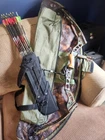 Mathews Solo Compound Bow Camo Right Hand 75LBS W/ Arrows, Quiver Used. Price: $350.00.